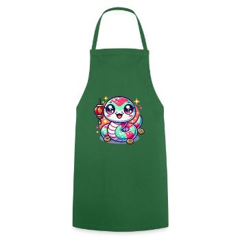 Snake - Cooking Apron - green - Front - AI Model Male 185 dark (185cm)