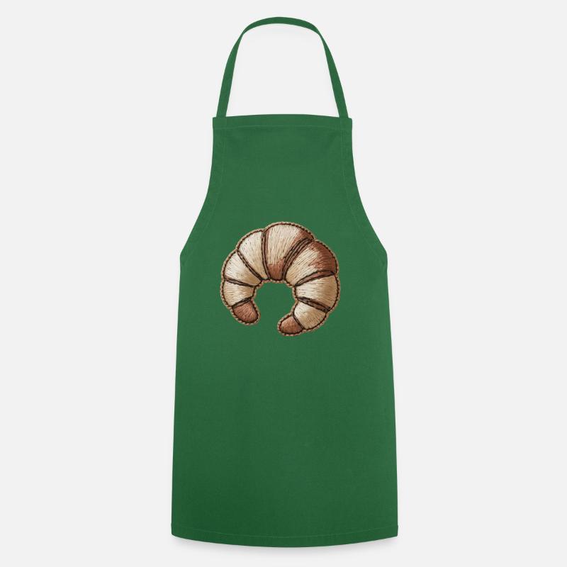 Beautiful embroidered crescent - Cooking Apron - green