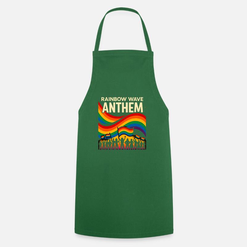 Rainbow Wave Anthem - Cooking Apron - green