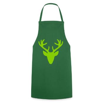 Deer reindeer deer reindeer head elk - Cooking Apron - green - Front - AI Model Male 185 dark (185cm)