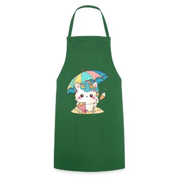 Licorne mignonne pour les enfants - Tablier de cuisine - vert foncé - Devant - AI Model Male 185 dark (185cm)