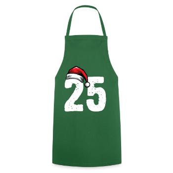 25 Zahl Weihnachten - Kochschürze - Grün - Vorne - AI Model Male 185 dark (185cm)