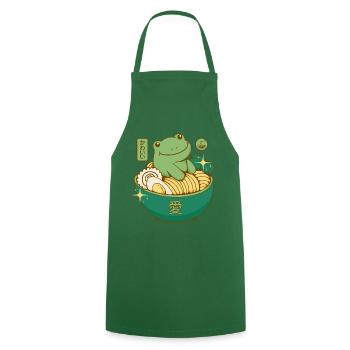 Kawaii Ramen Frog - Cooking Apron - green - Front - AI Model Male 185 dark (185cm)