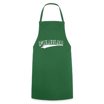 famille amour fête parents chemise familia gang capuche - Tablier de cuisine - vert foncé - Devant - AI Model Male 185 dark (185cm)