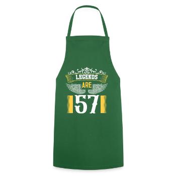 Legends are 57 years old, birthday 57 - Cooking Apron - green - Front - AI Model Male 185 dark (185cm)
