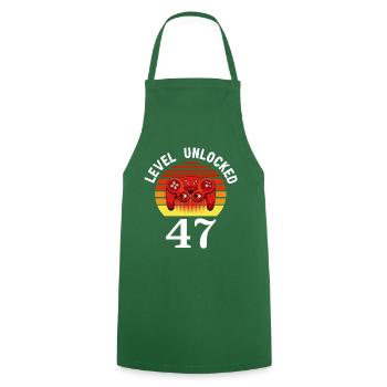 Level 47 unlocked 47 Birthday 47 years old - Cooking Apron - green - Front - AI Model Male 185 dark (185cm)