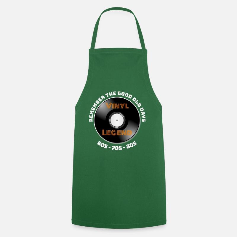 Vinyl legend record collector 70s 80s record - Cooking Apron - green