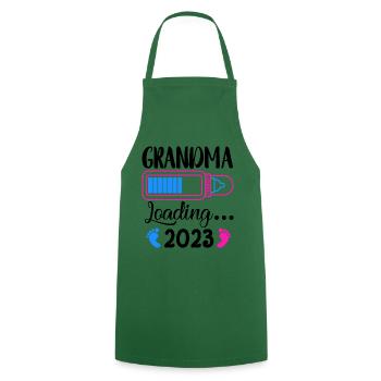 Werdende Oma, Oma loading 2023 Großmutter 2023 - Kochschürze - Grün - Vorne - AI Model Male 185 dark (185cm)