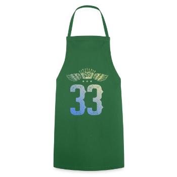 33 Couronne numérique - Tablier de cuisine - vert foncé - Devant - AI Model Male 185 dark (185cm)