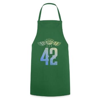 42 Couronne numérique - Tablier de cuisine - vert foncé - Devant - AI Model Male 185 dark (185cm)