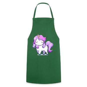 Magie de la licorne: couleurs vives, rêves vifs - Tablier de cuisine - vert foncé - Devant - AI Model Male 185 dark (185cm)