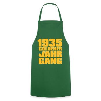 Goldener Jahrgang 1935 geboren - Kochschürze - Grün - Vorne - AI Model Male 185 dark (185cm)