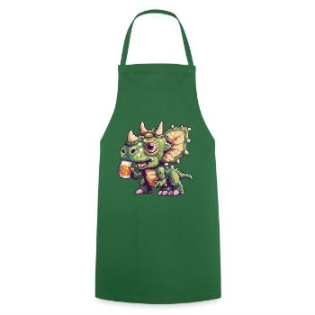 Dinosaurier triceratops Pixel Bier - Kochschürze - Grün - Vorne - AI Model Male 185 dark (185cm)