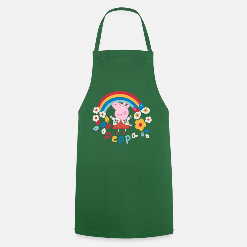Peppa Wutz Regenbogen Rainbow - Kochschürze - Grün