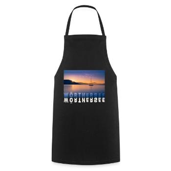 Sonnenuntergang am Wörthersee - Kochschürze - Schwarz - Vorne - AI Model Male 185 dark (185cm)
