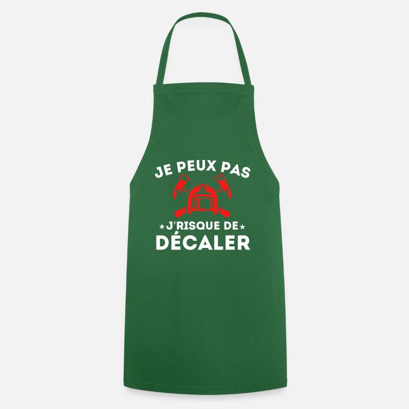 Je Risque de Décaler Cadeau Pompier - Tablier de cuisine - vert foncé