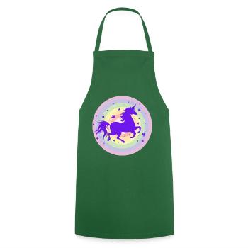 Laufende Einhorn Silhouette - Kochschürze - Grün - Vorne - AI Model Male 185 dark (185cm)
