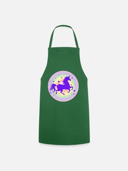 Laufende Einhorn Silhouette - Kochschürze - Grün