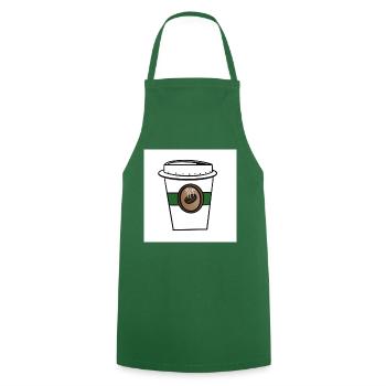 Kaffeebecher ToGo - Kochschürze - Grün - Vorne - AI Model Male 185 dark (185cm)