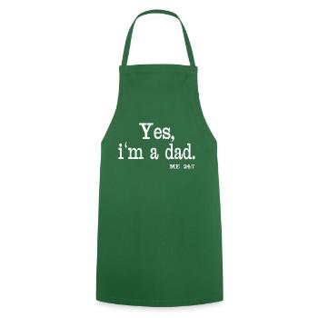 Ja, ich bin Vater. Ich 24/7 - Kochschürze - Grün - Vorne - AI Model Male 185 dark (185cm)