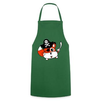 Little Cute Captain Fox Pirate Animal Eye Patch - Cooking Apron - green - Front - AI Model Male 185 dark (185cm)