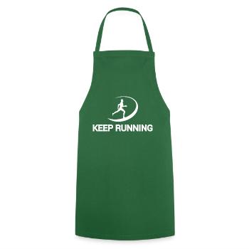 Marathon Triathlon Running Jogging Biking Cycling - Cooking Apron - green - Front - AI Model Male 185 dark (185cm)