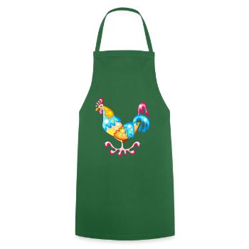 coq girouette - Tablier de cuisine - vert foncé - Devant - AI Model Male 185 dark (185cm)
