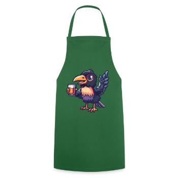Bière Raven Crow Pixel - Tablier de cuisine - vert foncé - Devant - AI Model Male 185 dark (185cm)