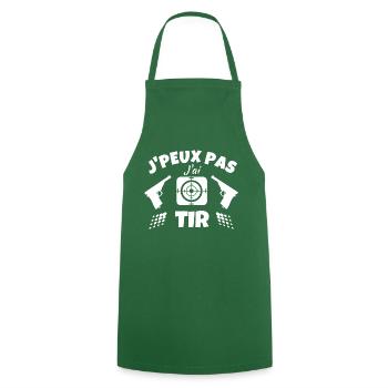 Je peux pas j´ai Tir au pistolet Cadeau - Tablier de cuisine - vert foncé - Devant - AI Model Male 185 dark (185cm)