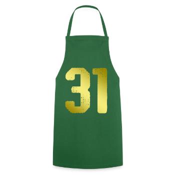 31 Maillot numéro - Tablier de cuisine - vert foncé - Devant - AI Model Male 185 dark (185cm)