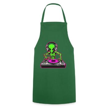 Incredibly cool: Neon Alien DJ for your party - Cooking Apron - green - Front - AI Model Male 185 dark (185cm)
