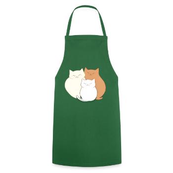 Cat family - Cooking Apron - green - Front - AI Model Male 185 dark (185cm)