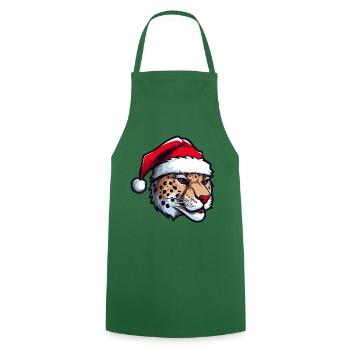 Tête de guépard Noël Noël - Tablier de cuisine - vert foncé - Devant - AI Model Male 185 dark (185cm)