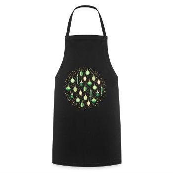 Galaxie de Noël Vert - Tablier de cuisine - noir - Devant - AI Model Male 185 dark (185cm)
