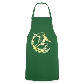 Skateboarding Man Skateboard - Cooking Apron - green - Front - AI Model Male 185 dark (185cm)
