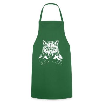 Wolf Boxing Fighter MMA - Cooking Apron - green - Front - AI Model Male 185 dark (185cm)