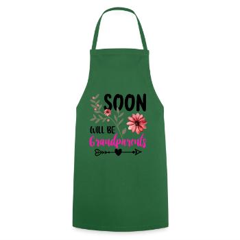 Bientôt nous serons grand-mère et grand-père, nous serons grands-parents - Tablier de cuisine - vert foncé - Devant - AI Model Male 185 dark (185cm)