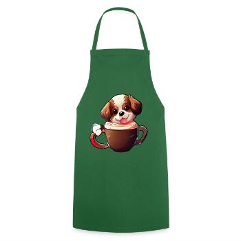 Zeige deine Liebe zu Hunden und Kaffee - Kochschürze - Grün - Vorne - AI Model Male 185 dark (185cm)