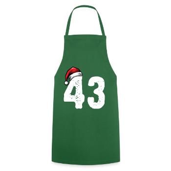 43 Numéro Noël - Tablier de cuisine - vert foncé - Devant - AI Model Male 185 dark (185cm)