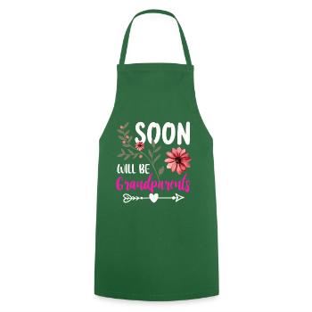 Bientôt nous serons grand-mère et grand-père, nous serons grands-parents - Tablier de cuisine - vert foncé - Devant - AI Model Male 185 dark (185cm)