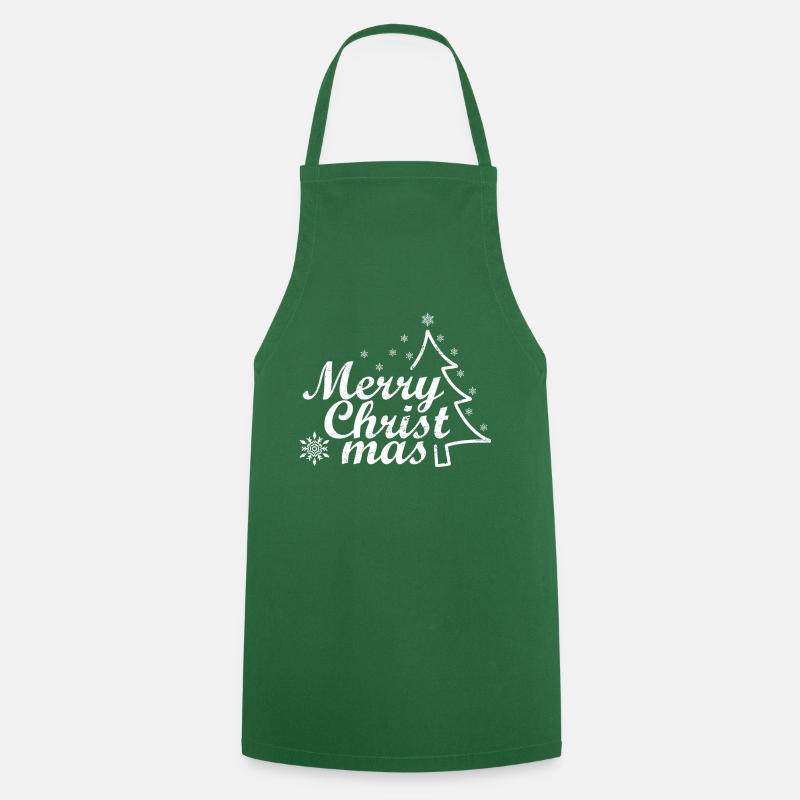 Design classique Joyeux Noël - Tablier de cuisine - vert foncé
