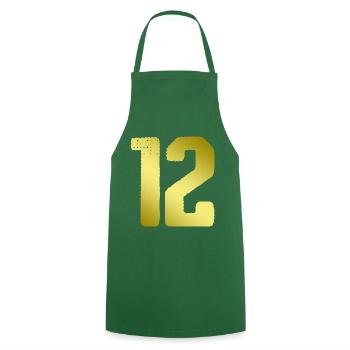 Maillot 12 Numéro - Tablier de cuisine - vert foncé - Devant - AI Model Male 185 dark (185cm)