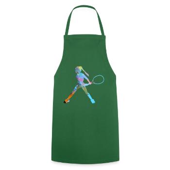 tennis,revers,joueur de tennis,fille,enfant - Tablier de cuisine - vert foncé - Devant - AI Model Male 185 dark (185cm)