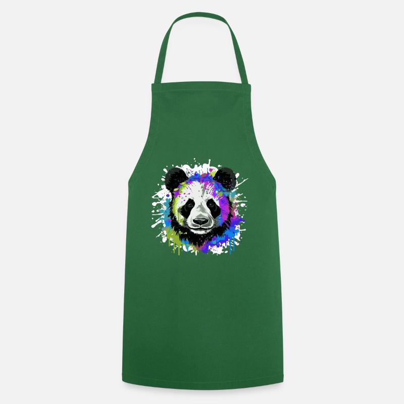 Panda Kopf Porträt Bunt - Kochschürze - Grün