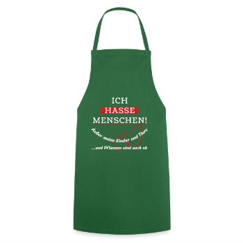 I hate people! - Cooking Apron - green - Front - AI Model Male 185 dark (185cm)