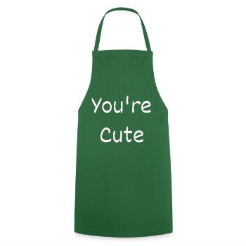 you're cute - Cooking Apron - green - Front - AI Model Male 185 dark (185cm)