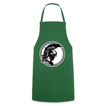 Warrior Sparta Helmet Spartan - Cooking Apron - green - Front - AI Model Male 185 dark (185cm)