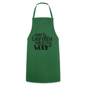 Né pour jardiner, forcé de travailler, Jardinier - Tablier de cuisine - vert foncé - Devant - AI Model Male 185 dark (185cm)