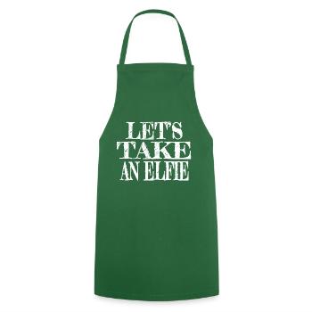 Déclaration Père Noël heureux drôle citation Bubaprints - Tablier de cuisine - vert foncé - Devant - AI Model Male 185 dark (185cm)