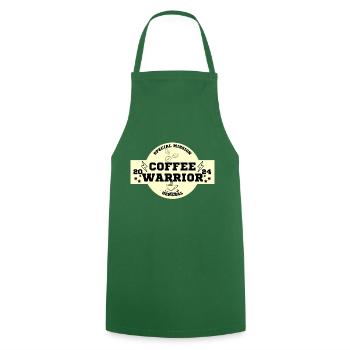 coffee warrior, special mission for coffee drinkers - Cooking Apron - green - Front - AI Model Male 185 dark (185cm)